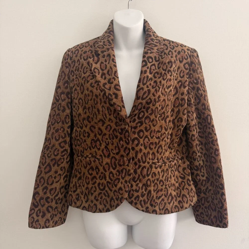 Vintage Pantology Leopard Print Blazer | 10P - Picture 3 of 12